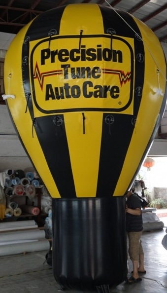 Black Yellow Rooftop Ad Precision Tune Auto Care Balloon