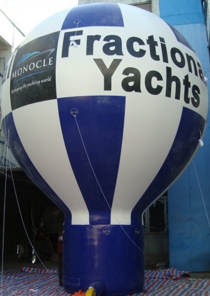 Blue White Rooftop Ad Fractoion Yachat Balloon