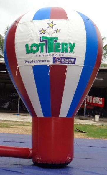Brown Blue White Rooftop Ad Lottery Balloon