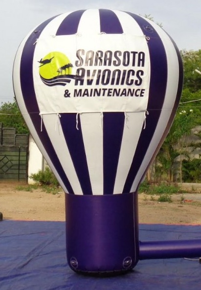 Purple White Rooftop Ad Sarasota Avionics Maintenance Balloon