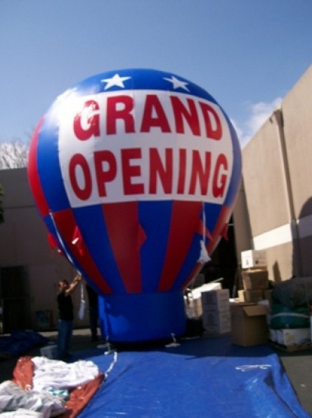 Red Blue Rooftop Ad Grand Opening Balloon