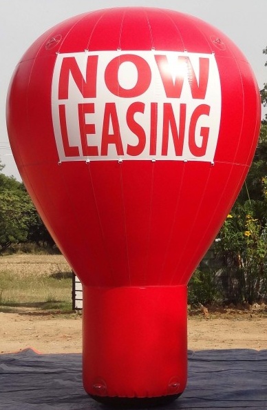 Red Rooftop Ad Now Leasing Balloon