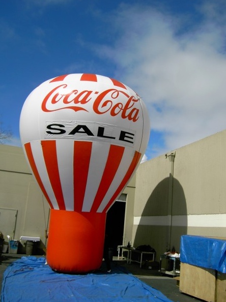 Red White Rooftop Ad Coca Cola Balloon