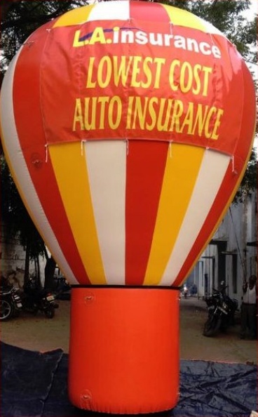Red Yellow Rooftop Ad La Insurance Balloon