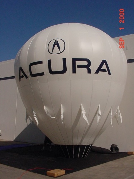 White Rooftop Ad Acura Balloon