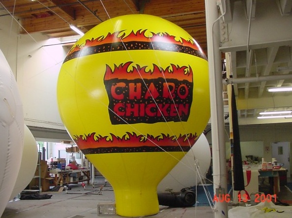 Yellow Red Rooftop Ad Charo Chicken Balloon