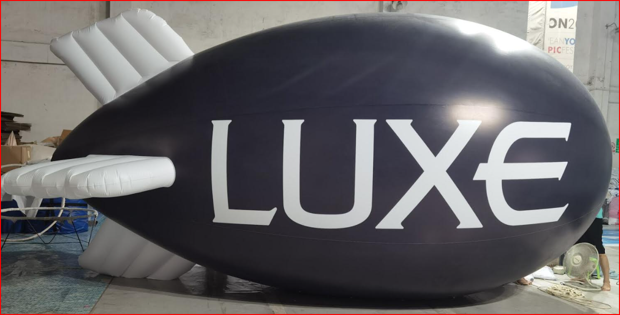 Black and White Trade Show Helium Blimp