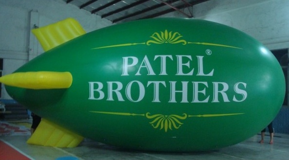 Green Advertising Patel Brothers Blimp