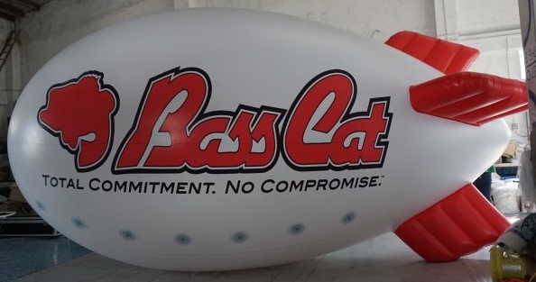 White Advertising Bass Cat Blimp