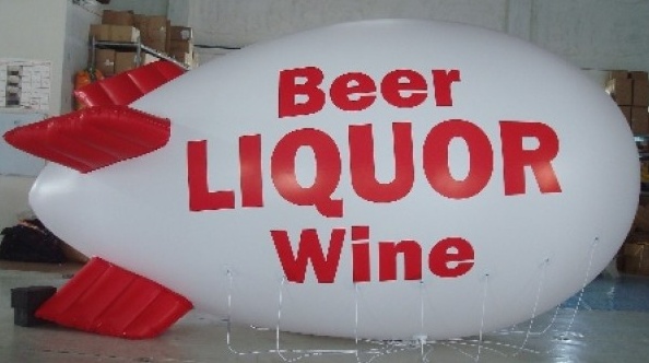 White Advertising Beer Liquer Wine Blimp