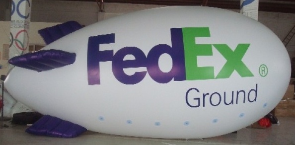 White Advertising Fedex Ground Blimp