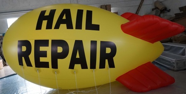 Yellow Hail Repair Blimp