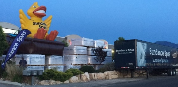 Yellow Red Custom Spas Inflatable