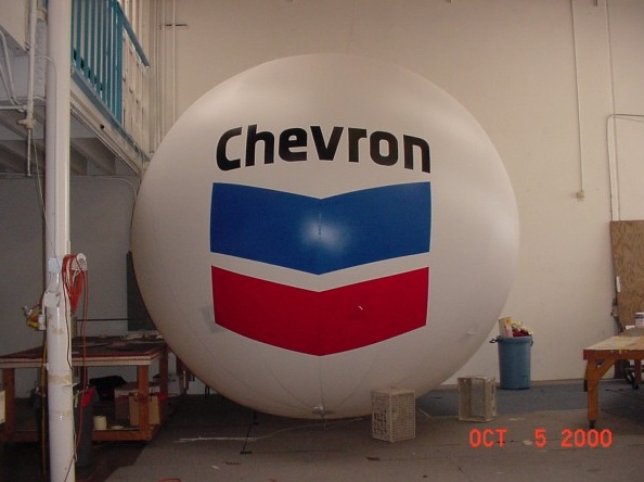 White Blue Helium Chevron Sphere