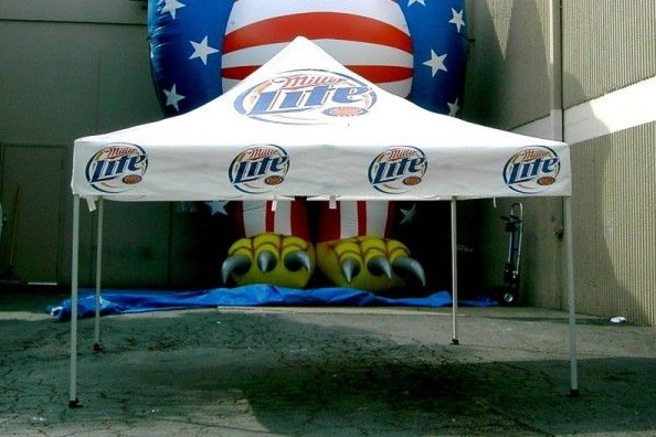 White Custom Miller Lite Tent