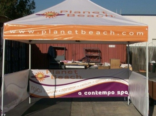 Yellow White Custom Planet Beach Tent