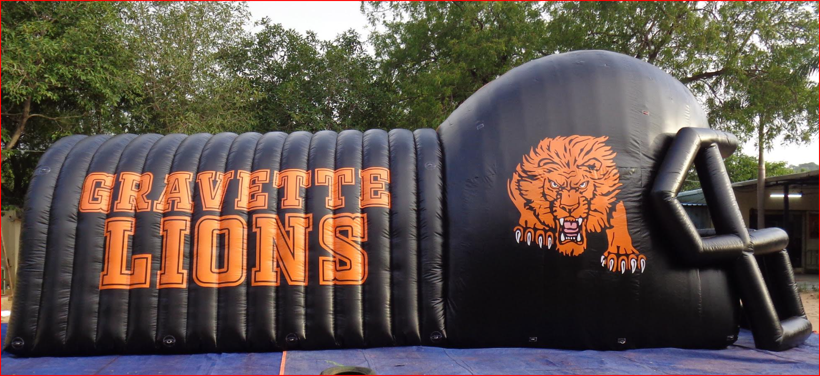 Lions Helmet Football Tunnel with Team Branding