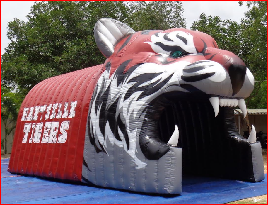 Tigers Mascot Head Football Tunnel with Run-Through Entrance